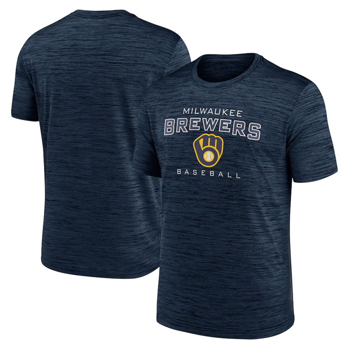Men's Milwaukee Brewers Navy Velocity Practice Performance T-Shirt